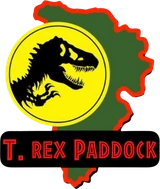 The original T. rex Paddock dinosaur logo